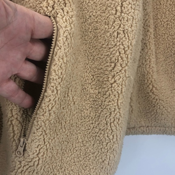 *Fila Sherpa Full Zip Jacket Tan Black Red Mens Small - Picture 5 of 9